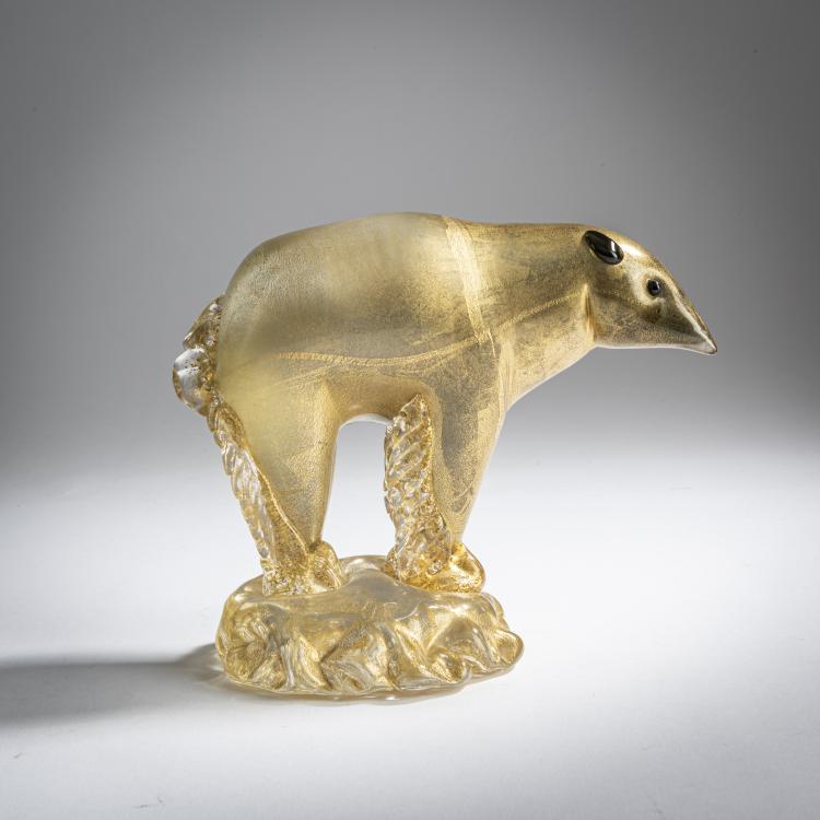 Hauptbild zu Objekt, Polar bear, c. 1947, A.Ve.M., Murano, 158C 948