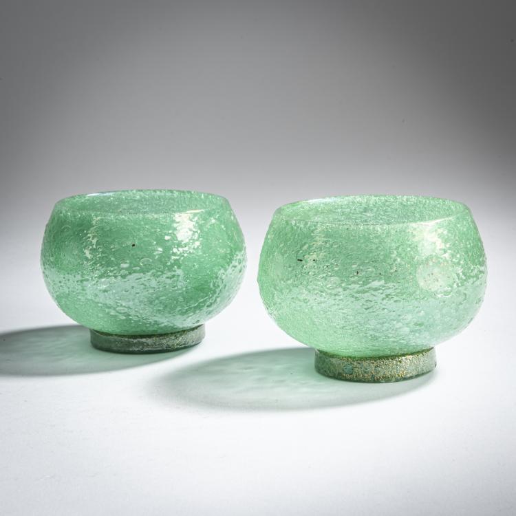 Hauptbild zu Objekt, Two 'Pulegoso' bowls, c. 1930, Napoleone Martinuzzi, Venini & C., Murano, 158C 793