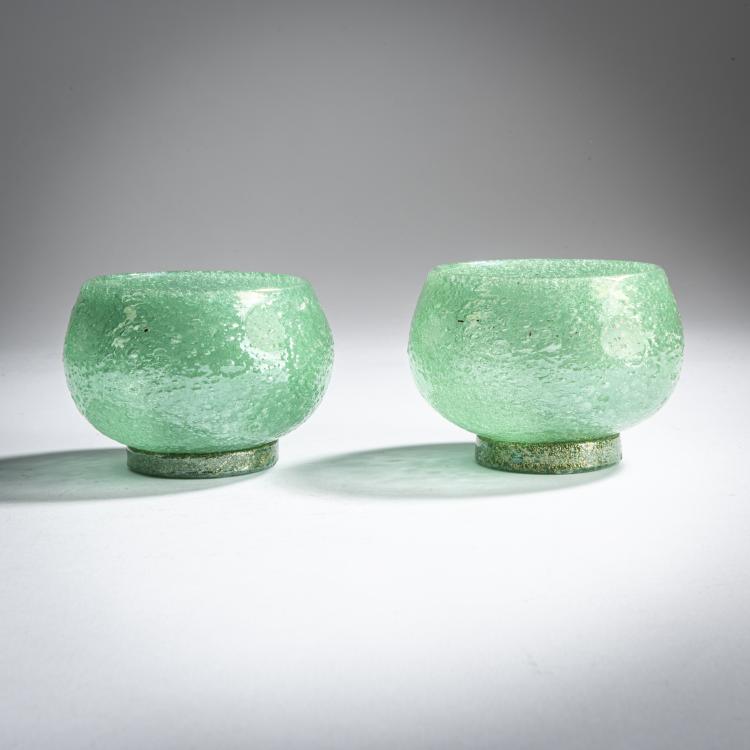 Bild 1 zu Objekt, Two 'Pulegoso' bowls, c. 1930, Napoleone Martinuzzi, Venini & C., Murano, 158C 793