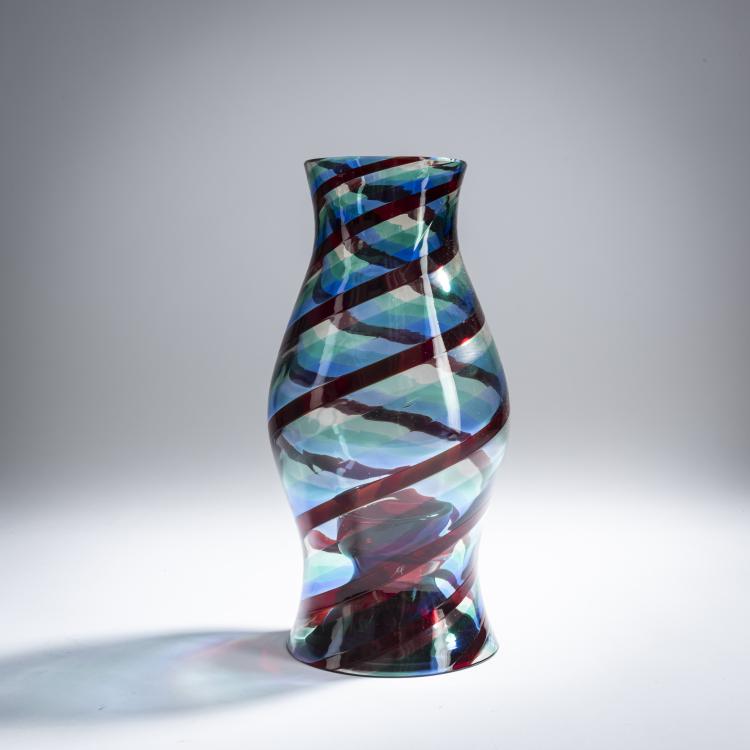 Hauptbild zu Objekt, 'A fasce ritorte' lantern with candlestick, c. 1955, Fulvio Bianconi, Venini & C., Murano, 158C 832