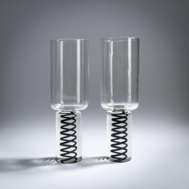 Hauptbild zu Objekt, Two 'Philips' glasses, 1965, Ludovico Diaz de Santillana, Venini & C., Murano, 158C 849