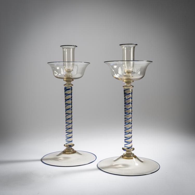 Hauptbild zu Objekt, Paar Kerzenleuchter, um 1925, Murano, 158C 781