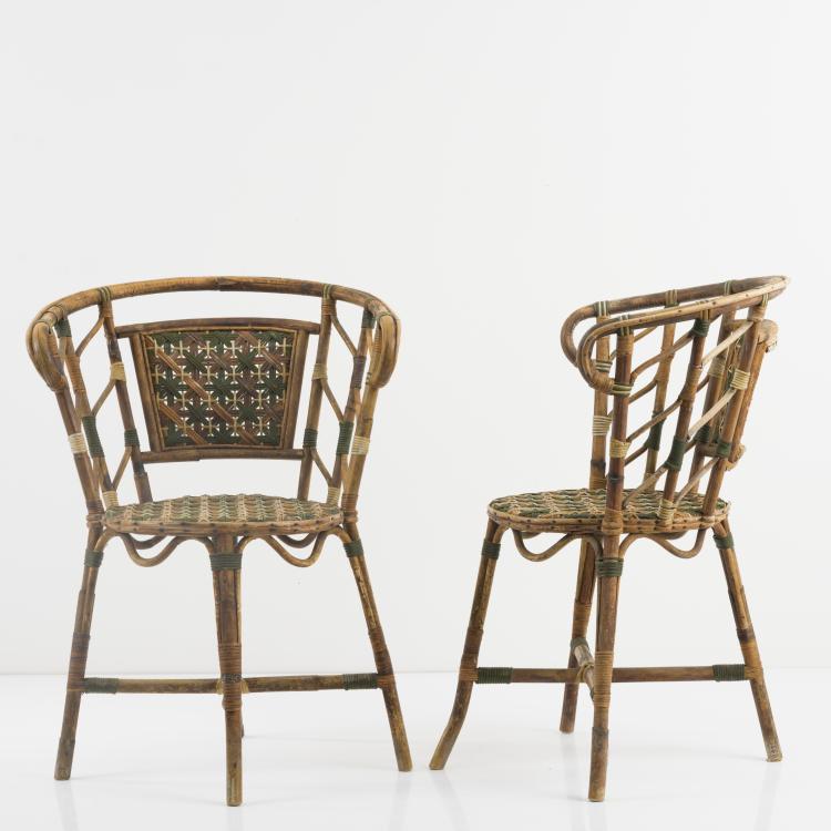 Bild 1 zu Objekt, 2 wicker chairs, 1940s, Italien, 158A 12
