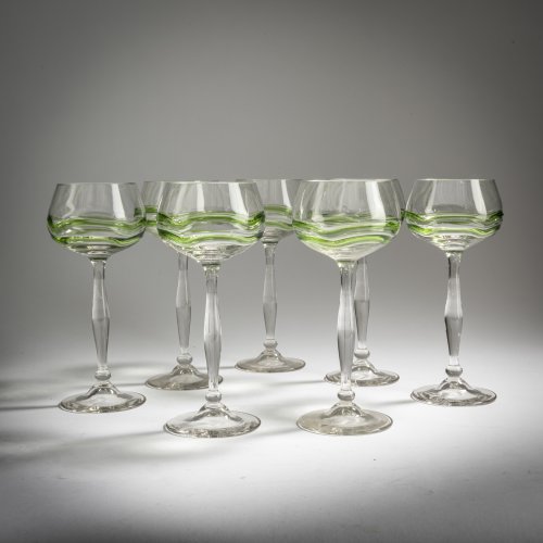 7 wine glasses, c. 1904