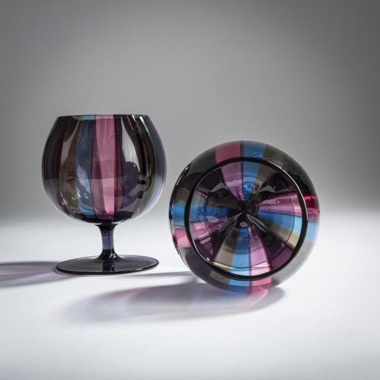Bild 2 zu Objekt, 2 brandy glasses, c. 1957, Massimo Vignelli, Venini & C., Murano, 158C 840