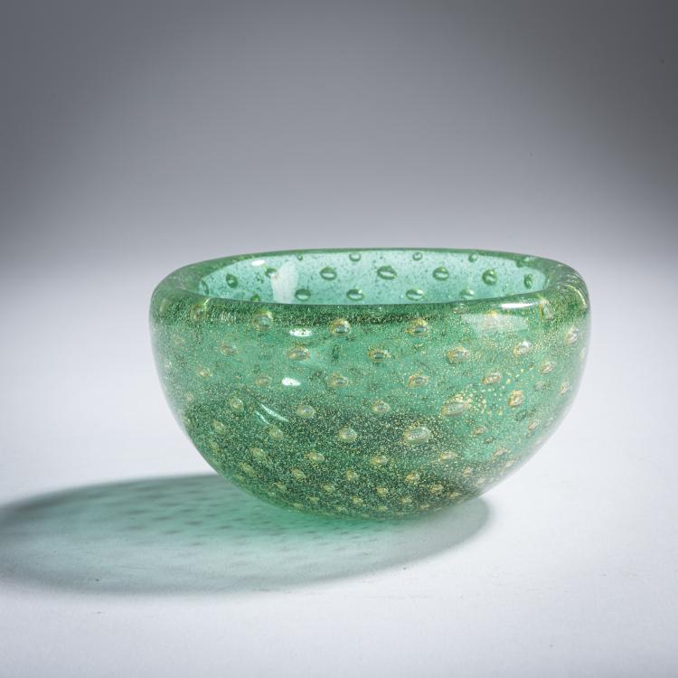 Hauptbild zu Objekt, 'Sommerso a bollicine' bowl, c. 1935, Carlo Scarpa, Venini & C., Murano, 158C 806