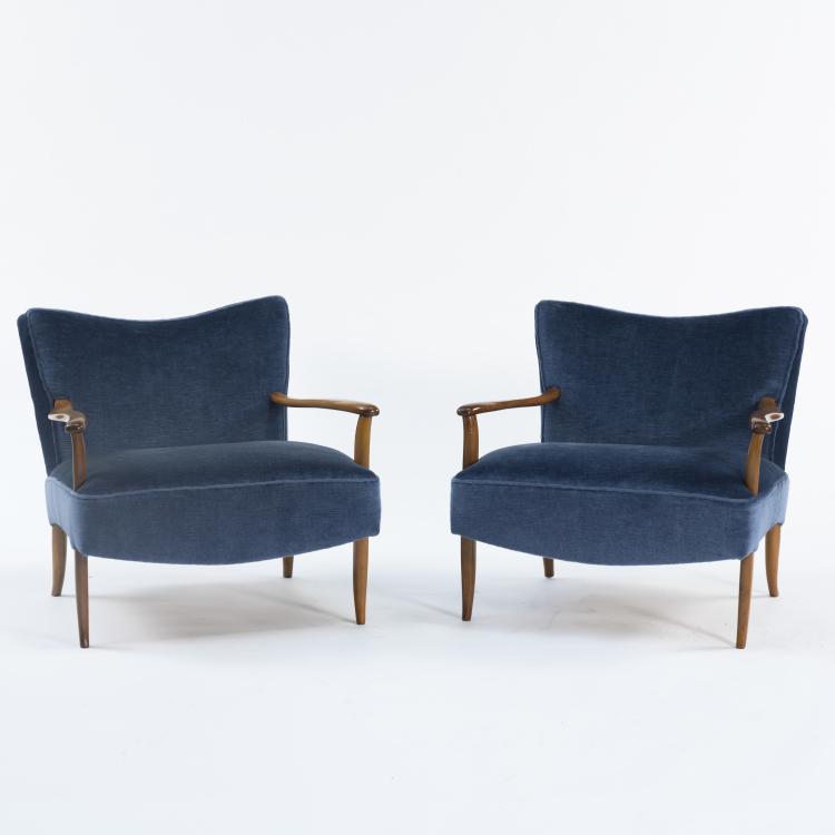 Hauptbild zu Objekt, 2 armchairs, 1950s, Italien, 158A 39