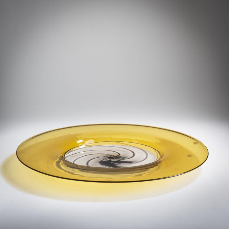 Hauptbild zu Objekt, Large 'Incalmo' plate, 1989, Birgitta Karlsson,Owe Thorssen, Venini & C., Murano, 158C 862