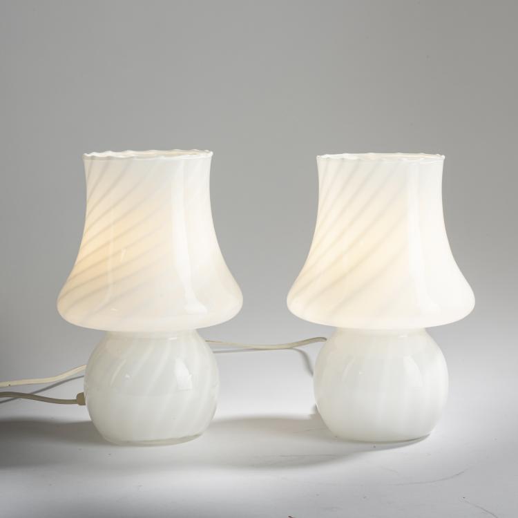Hauptbild zu Objekt, 2 table lights, 1970s, A.V. Mazzega, Murano (zugeschrieben), 158A 255