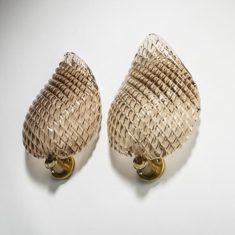 Hauptbild zu Objekt, Zwei Wandappliquen, 1950er Jahre, Barovier & Toso, Murano, 158A 47