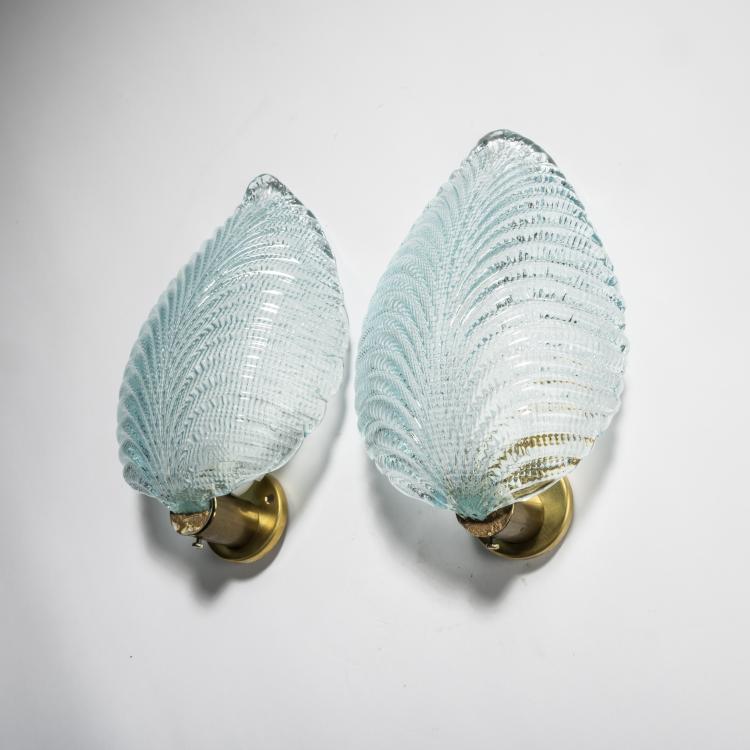 Hauptbild zu Objekt, 2 wall lights, 1950s, Barovier & Toso, Murano, 158A 48
