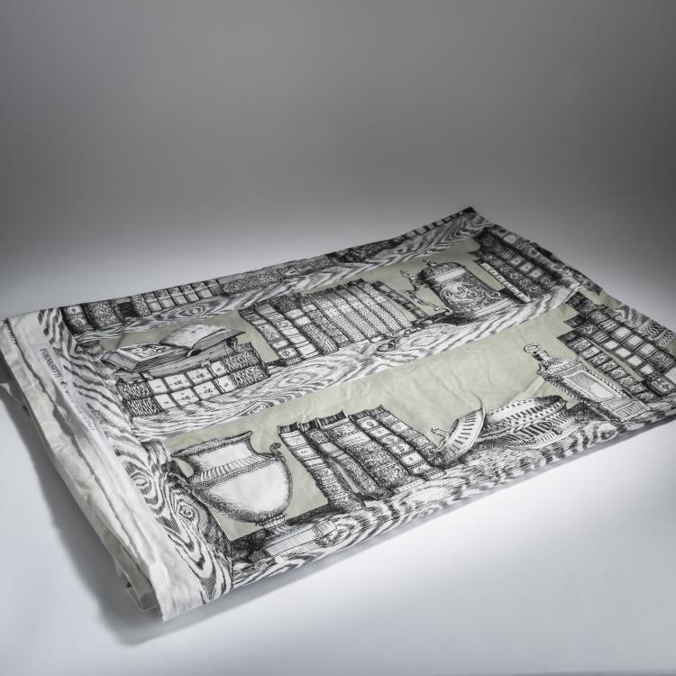 Hauptbild zu Objekt, 'Libreria' fabric, 1990 / 2000s, Barnaba Fornasetti, Luciano Marcato, Thann, 158A 212