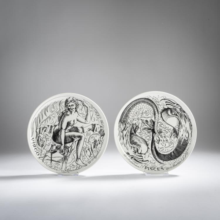 Hauptbild zu Objekt, 2 'Zodiaci' plates, 1970s, Piero Fornasetti, Fornasetti, Mailand, 158A 205
