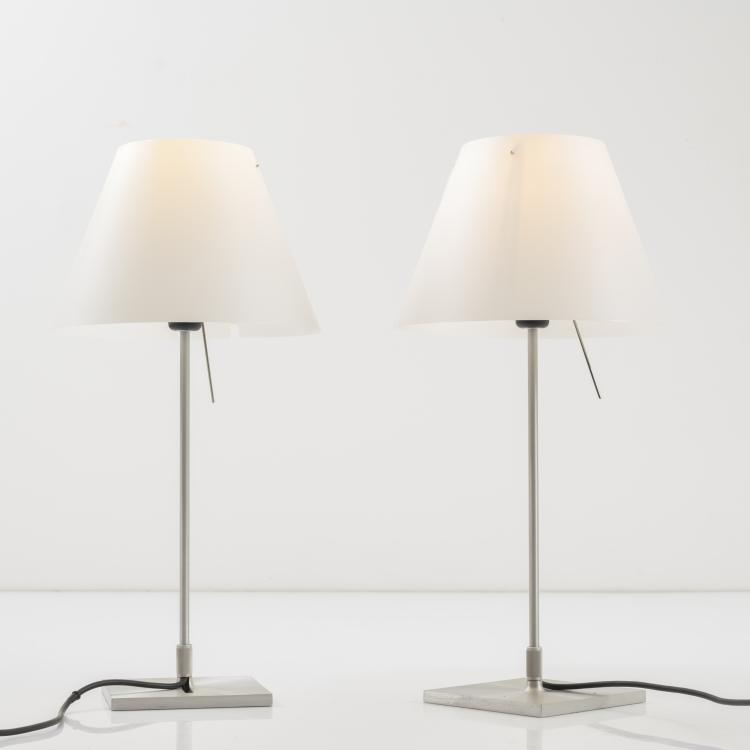 Hauptbild zu Objekt, Zwei Tischleuchten 'Costanza', 1986, Paolo Rizzatto, Luceplan, Mailand, 158A 296