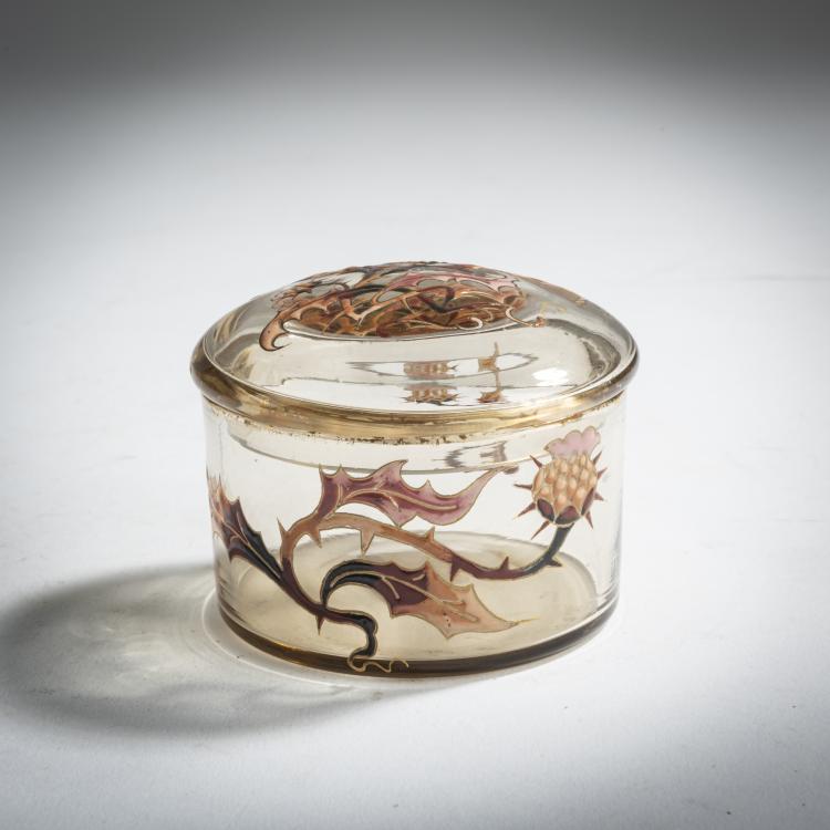 Hauptbild zu Objekt, Deckeldose 'Chardons', um 1884, Gall&eacute;, Emile, Nancy, 159B 176