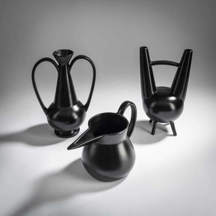 Bild 1 zu Objekt, 2 vases with handles and a 'Buccheri' jug, 1940, Gio Ponti, Rossi, Carlo Alberto, Gubboi, 158A 93
