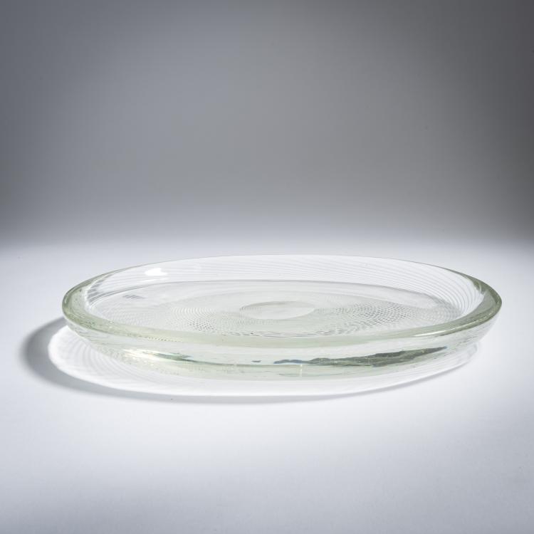 Hauptbild zu Objekt, 'Mezza filigrana' plate 1934-36, Carlo Scarpa, Venini & C., Murano, 158C 797