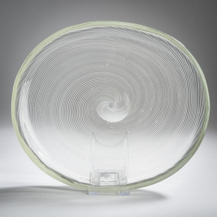 Bild 1 zu Objekt, 'Mezza filigrana' plate 1934-36, Carlo Scarpa, Venini & C., Murano, 158C 797