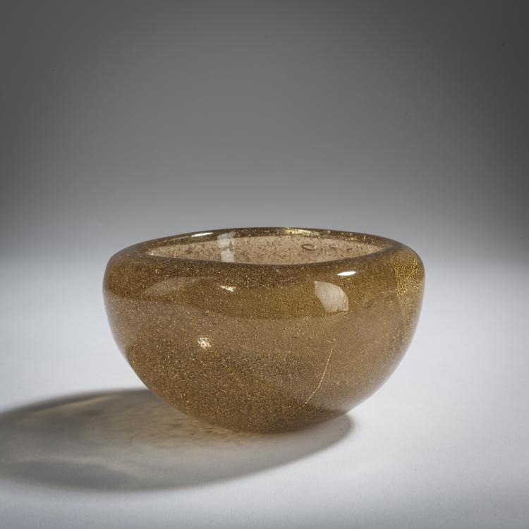 Hauptbild zu Objekt, 'Sommerso a bollicine' bowl, c. 1934, Carlo Scarpa, Venini & C., Murano, 158C 800