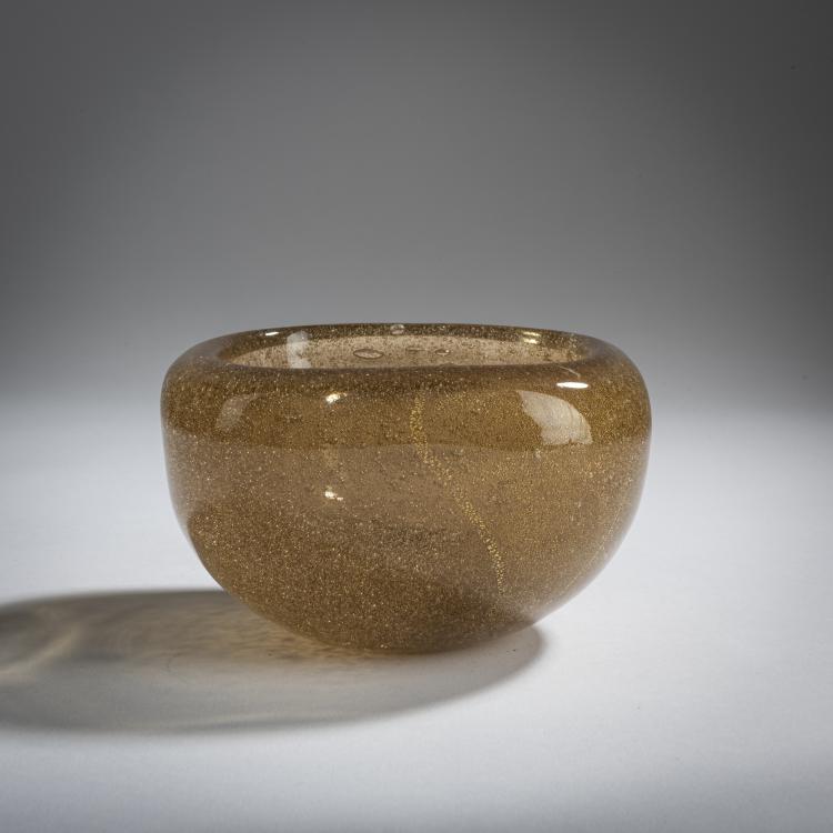 Bild 1 zu Objekt, 'Sommerso a bollicine' bowl, c. 1934, Carlo Scarpa, Venini & C., Murano, 158C 800