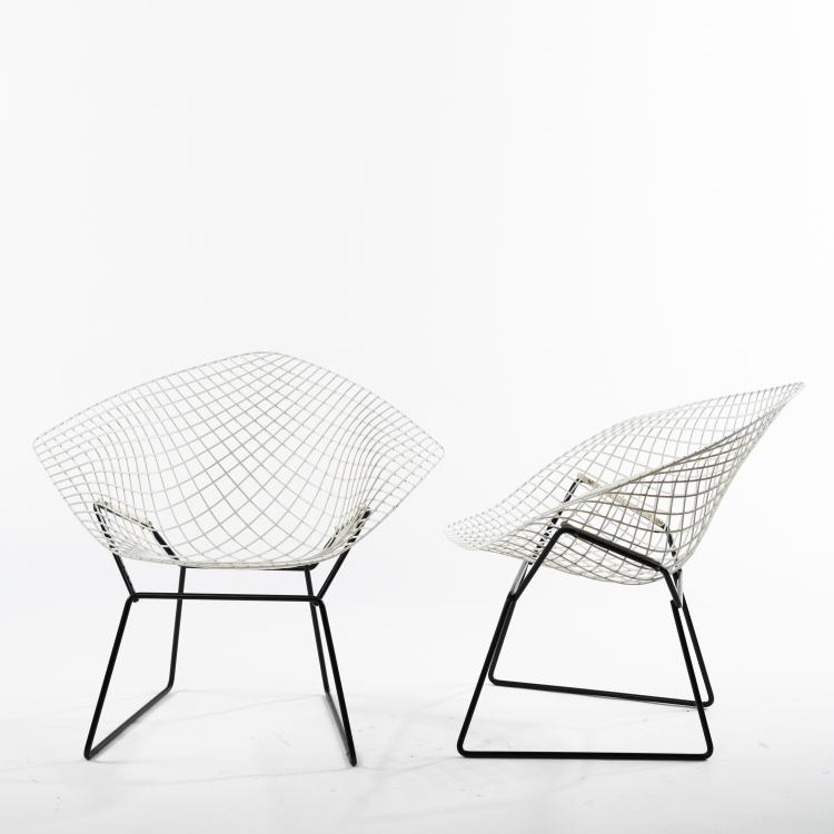 Hauptbild zu Objekt, 2 'Diamond' - '421-2' armchairs, 1952, Harry Bertoia, Knoll International, New York, 160B 219