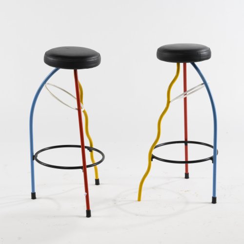 2 'Duplex' bar stools, 1980