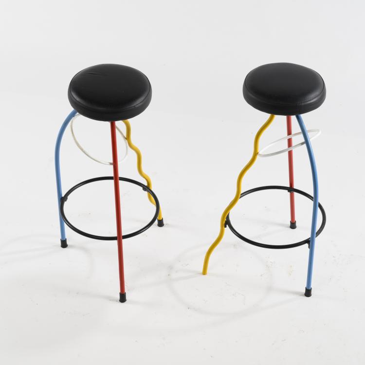 Bild 2 zu Objekt, Zwei Barhocker 'Duplex', 1980, Javier Mariscal,Fernando Salas, B.D. Ediciones de Dise&ntilde;o, Barcelona, 160B 306