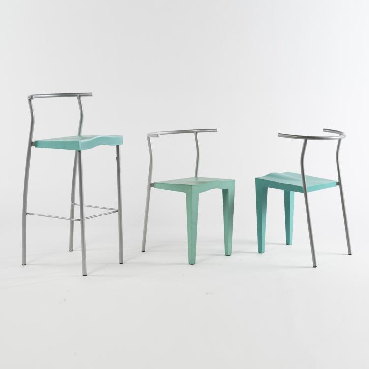 Hauptbild zu Objekt, 2 chairs and a stool 'Dr. Glob', 1990, Philippe Starck, Kartell, Mailand, 160B 352