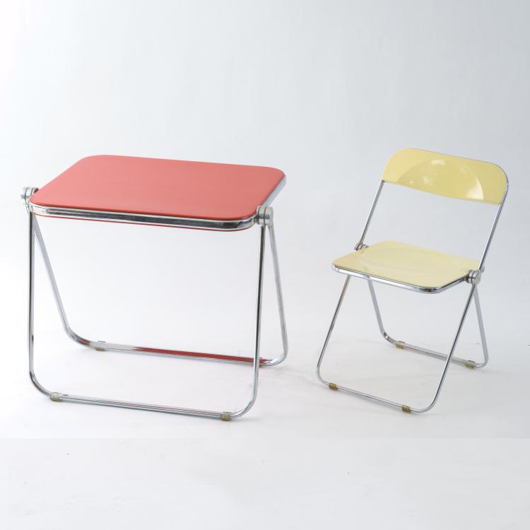 Hauptbild zu Objekt, Desk 'Platone', 1970 and chair 'Plia', 1969, Giancarlo Piretti, Anonima Castelli, Bologna, 158A 222