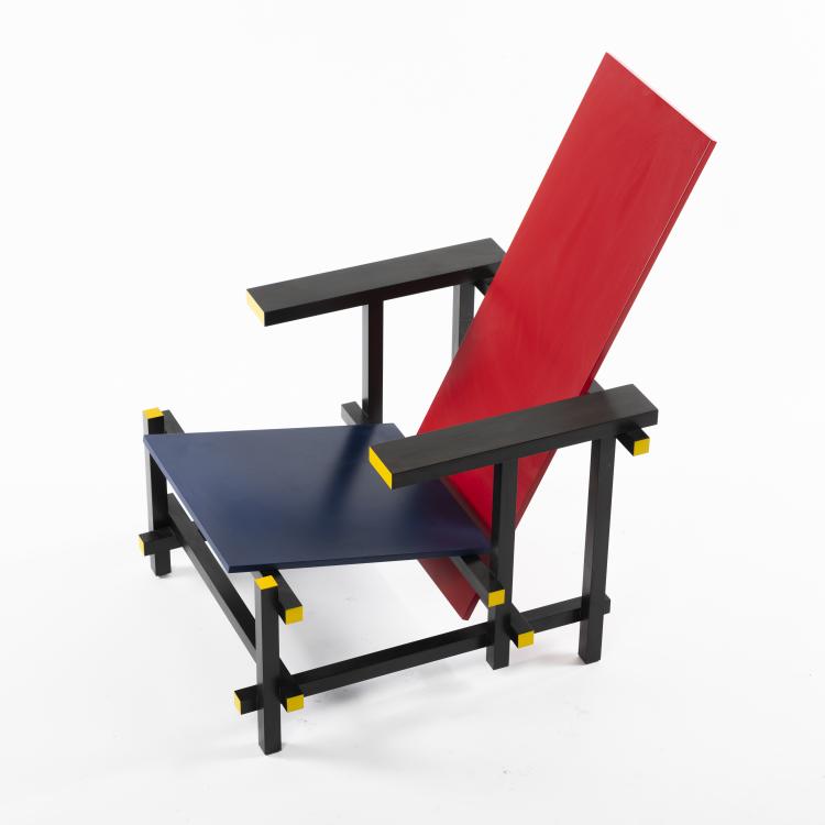 Bild 5 zu Objekt, 'Red and Blue' chair, 1918, Gerrit Rietveld, Cassina, Mailand (Reedition), 160B 178