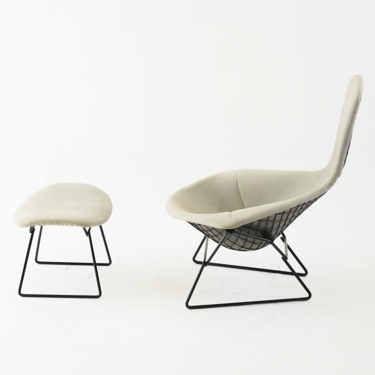 Bild 1 zu Objekt, 'Bird chair 424' armchair with ottoman '423', 1950, Harry Bertoia, Knoll International, New York, 158B 379