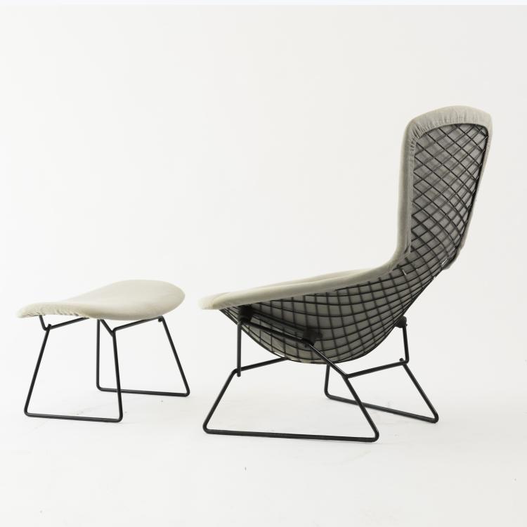 Bild 2 zu Objekt, 'Bird chair 424' armchair with ottoman '423', 1950, Harry Bertoia, Knoll International, New York, 158B 379
