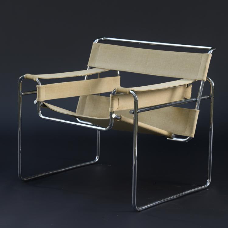 Hauptbild zu Objekt, 'B3' - 'Wassily' lounge chair, 1925, Marcel Breuer, Knoll International (zugeschrieben),, 158B 338