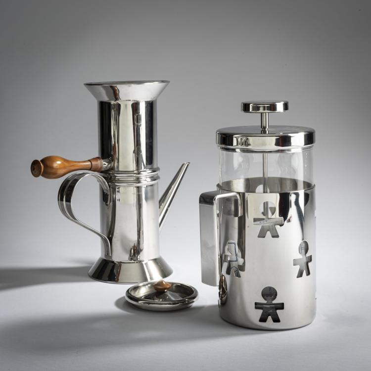 Hauptbild zu Objekt, 2 coffee pots, 1980/90s, Riccardo Dalisi,Stefano Giovannoni,Guido Venturini, Alessi, Crusinallo, 160B 312