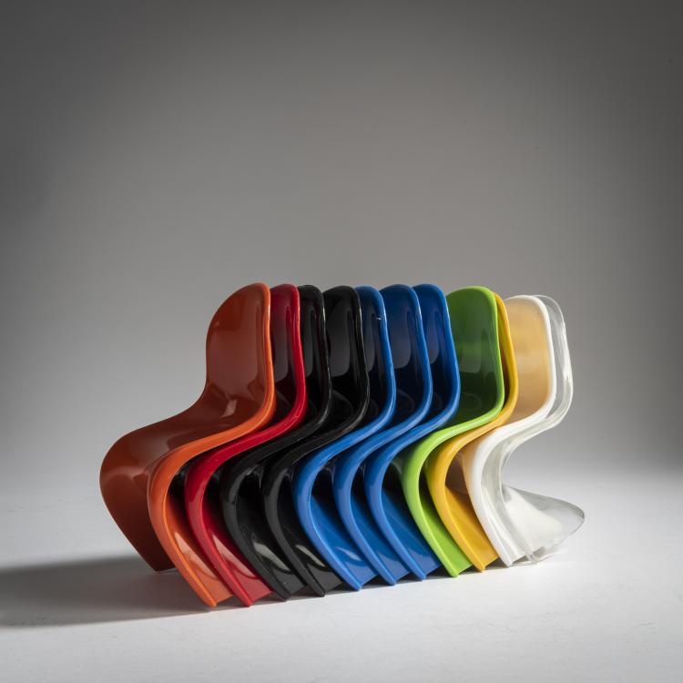 Bild 1 zu Objekt, 11 miniature 'Panton' chairs, Verner Panton, Vitra Design, Weil am Rhein, 160B 288