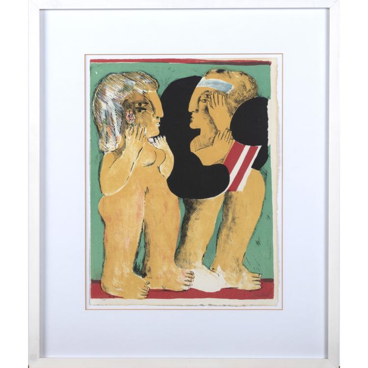 Hauptbild zu Objekt, 4 sheets from the portfolio 'Anrufung zum Preise einer K&ouml;nigin' (of Saint-John Perse), 1965/66, Horst Antes, 160B 218