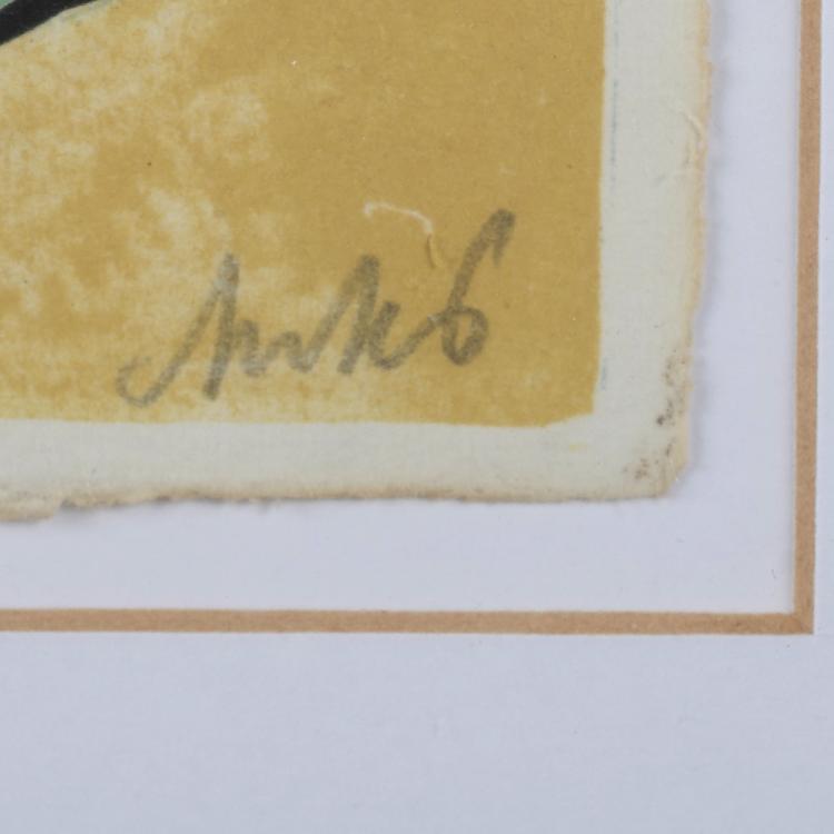 Bild 3 zu Objekt, 4 sheets from the portfolio 'Anrufung zum Preise einer K&ouml;nigin' (of Saint-John Perse), 1965/66, Horst Antes, 160B 218