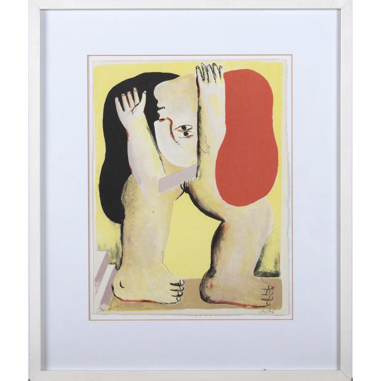 Bild 4 zu Objekt, 4 sheets from the portfolio 'Anrufung zum Preise einer K&ouml;nigin' (of Saint-John Perse), 1965/66, Horst Antes, 160B 218