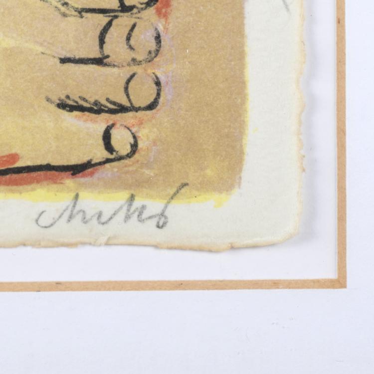 Bild 5 zu Objekt, 4 sheets from the portfolio 'Anrufung zum Preise einer K&ouml;nigin' (of Saint-John Perse), 1965/66, Horst Antes, 160B 218