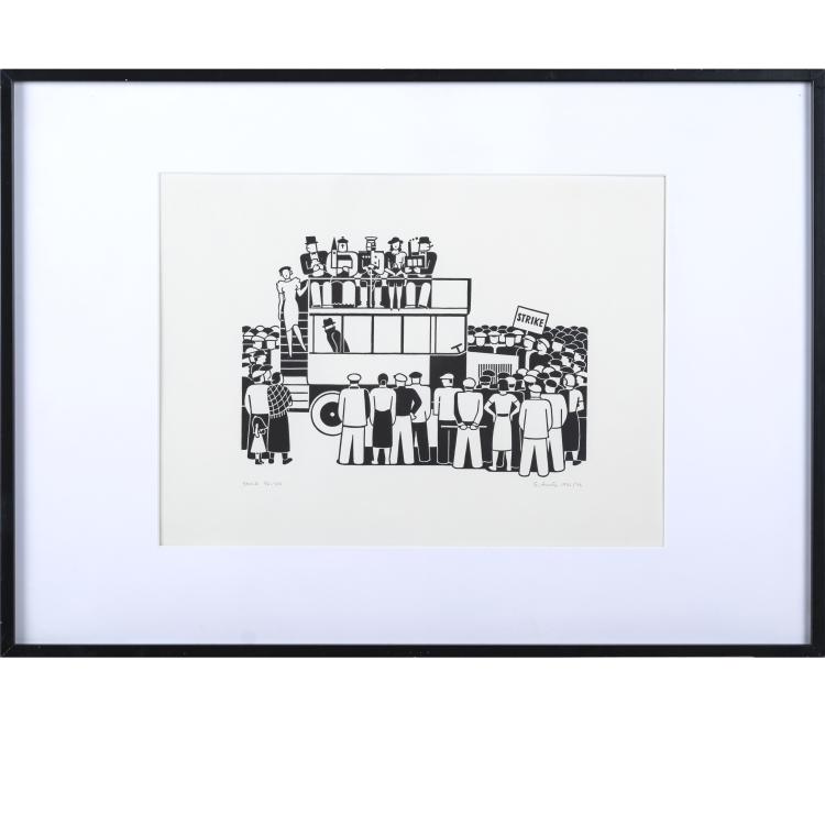 Bild 13 zu Objekt, 'B&uuml;rgerkrieg', 'Concordia-discordia', 'Streik', 'Top-End' and 'Vornehme Strasse', 1924 - 1968 (some prints later), Gerd Arntz, 160B 300