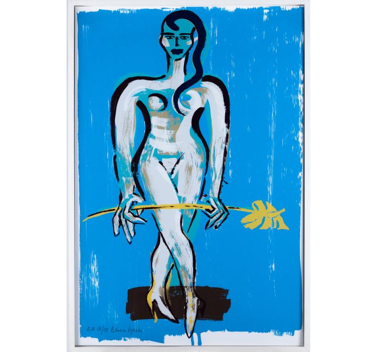 Hauptbild zu Objekt, Woman with anthurium, c. 1990, Elvira Bach, 160B 377