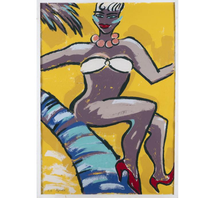 Hauptbild zu Objekt, 'Von der Schlittenfahrt zur Kokosnuss', 1994, Elvira Bach, 160B 424