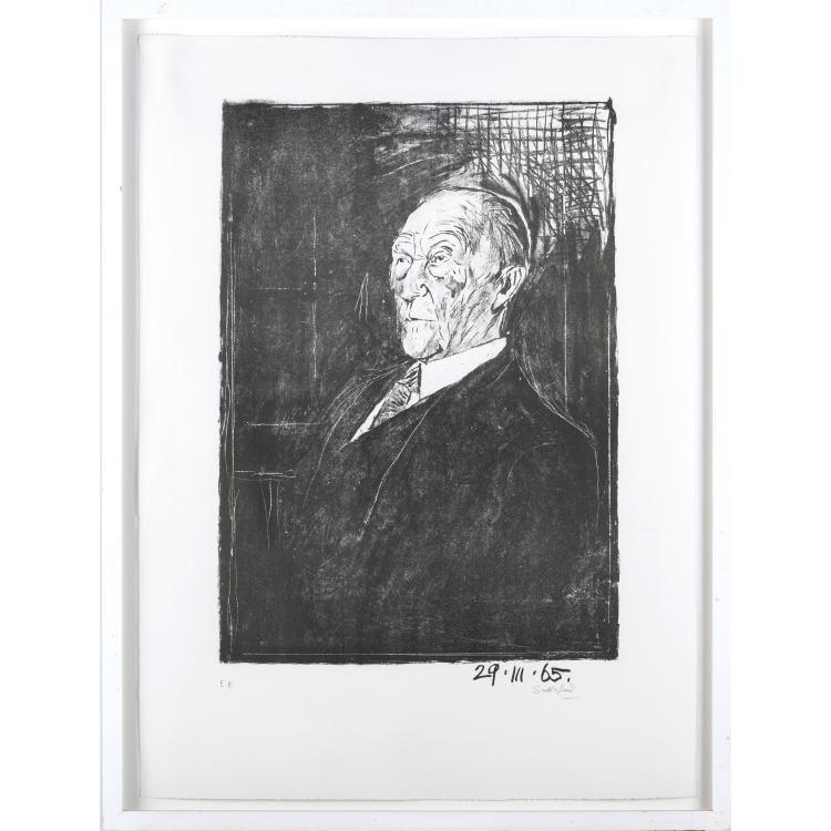 Hauptbild zu Objekt, 'Portrait of Dr Konrad Adenauer', 1965, Graham Sutherland, 160B 225