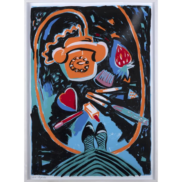 Hauptbild zu Objekt, 'Das Telefon', 1995, Elvira Bach, 160B 430