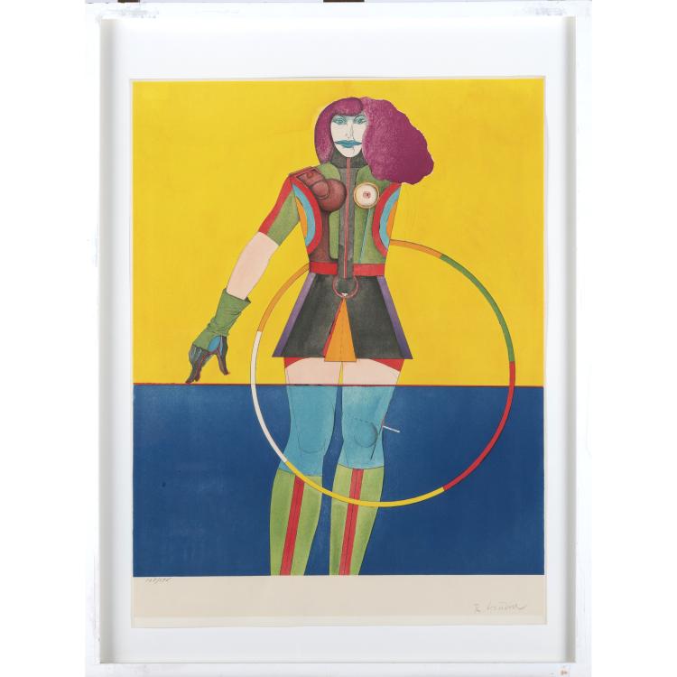Hauptbild zu Objekt, 'Girl with Hoop' from the Portfolio 'Fun City', 1971, Richard Lindner, 160B 231