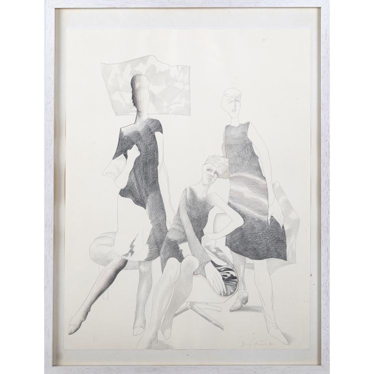 Bild 2 zu Objekt, Untitled (two pencil drawings), 1970, Heinz Knoke, 160B 210