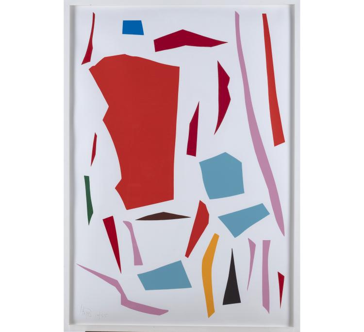 Hauptbild zu Objekt, 'Messerschnitte' (red), 1993, Klaus Wolf (Imi) Knoebel, 160B 411