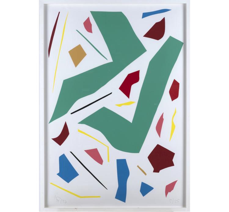 Hauptbild zu Objekt, 'Messerschnitte' (gr&uuml;n), 1993, Klaus Wolf (Imi) Knoebel, 160B 412