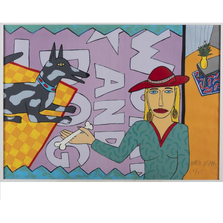 Hauptbild zu Objekt, 2 sheets untitled (Mary Long and Dog), 1993/1994, Moritz Goetze, 160B 415