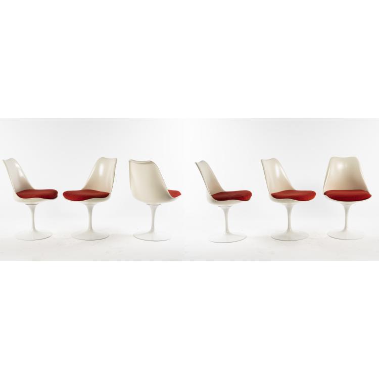Hauptbild zu Objekt, 6 'Tulip' - '151' chairs, 1956, Eero Saarinen, Knoll International, New York, 160B 235